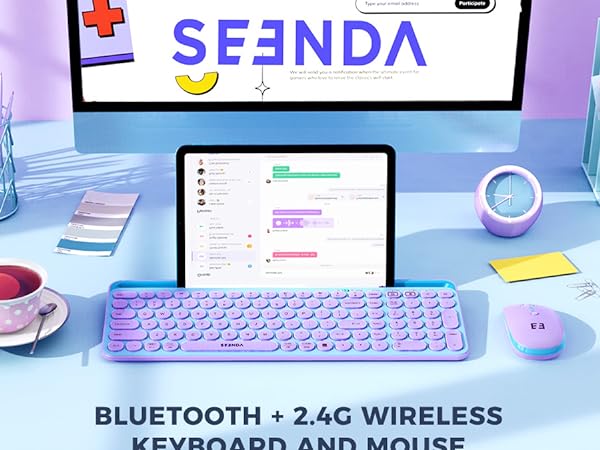 cute wireless keyboard mouse bluetooth keyboard and mouse for ipad keyboard mouse with number pad