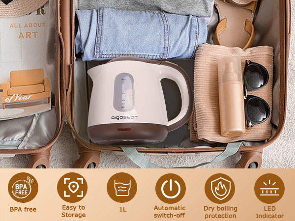 Mini Electric Tea Kettle electric tea kettle portable electric kettle mini water kettle 1L