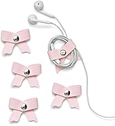 SenseAGE 5 Pack Cord Organizer, Bow Cord Keeper, Cable Organizer USB holder, Leather Cable Manage...