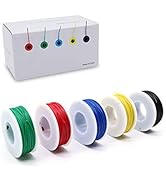 Treedix 5pcs 164ft Copper Hookup Wire Kit Wrapping 30AWG Cable Jumper Wire Solid Core Tinned Copp...