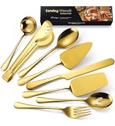 AARAINBOW Hostess Serving Utensils Set Large, 8 Pcs Stainless Steel Serving Utensils for Parties ...