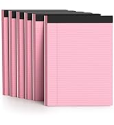 AILZFEI 300 Sheets Pink Legal Pads 8.5 x 11 College Ruled Paper 6-Pack Note Pad Narrow Ruled 50 S...