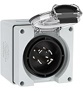 Muelnmey 20Amp Generator Power Inlet Box, NEMA L14-20P Box 125/250 Volt Male Plug Outdoor dustpro...