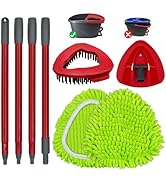 Spin Mop Handle, Mop Replace Heads, Scrubber Head and Base Replacement for O-Cedar EasyWring 1 Ta...