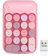 Lomiluskr Wireless Numeric Keypad with 2.4G USB Receiver, Cute Colorful Round Keycaps, Portable F...
