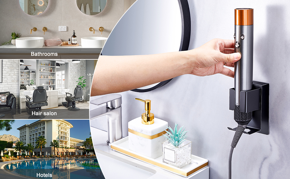 hair dryer wall holder WAYASI curling iron holder wall mount blow dryer holder