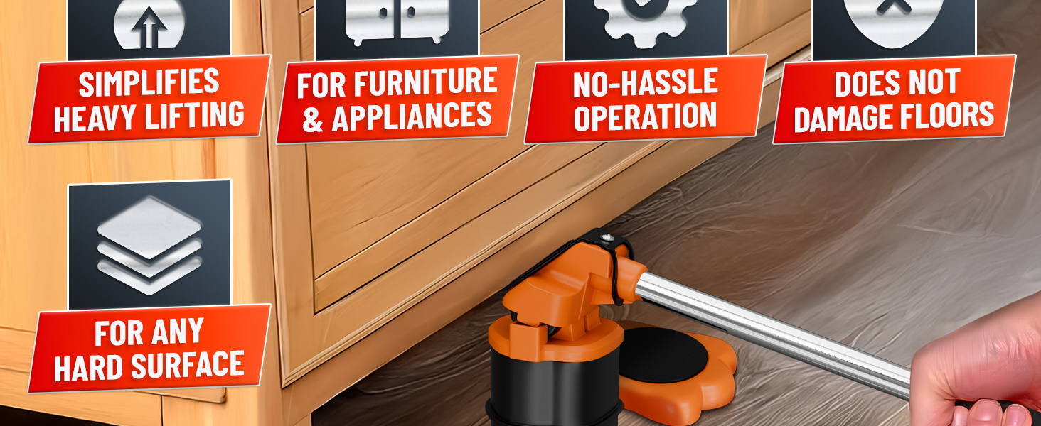 heavy furniture mover kit with lifter and 4 rollers gliders sliders for easy home relocation