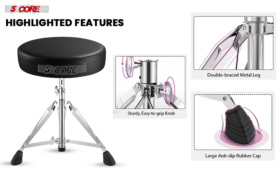 Brown Drum Chair,Height Adjustable Heavy Duty Upgraded Drum Stool