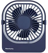 KIEROFIRT Portable Silent Fan Three Wind Speed Adjustment Type-c Charging Interface Non-slip Sili...