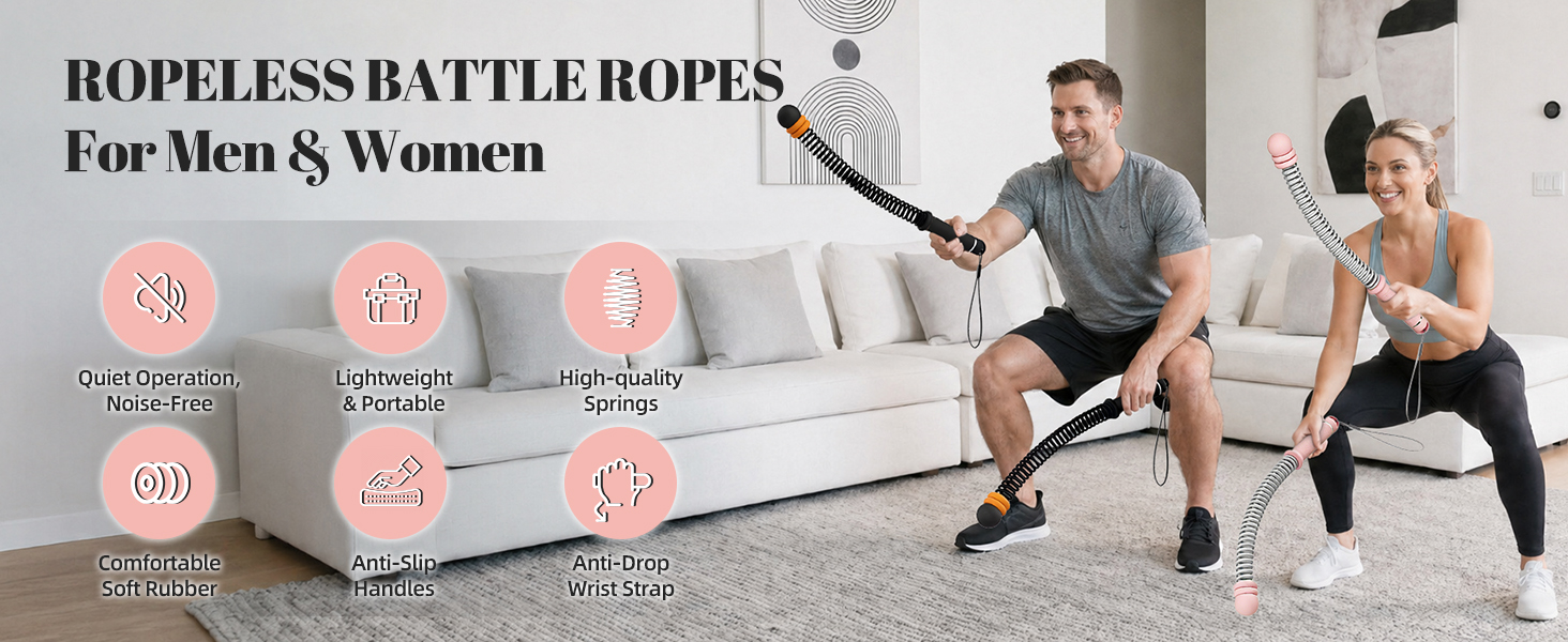 Cordless Battle Ropes for Home Gym