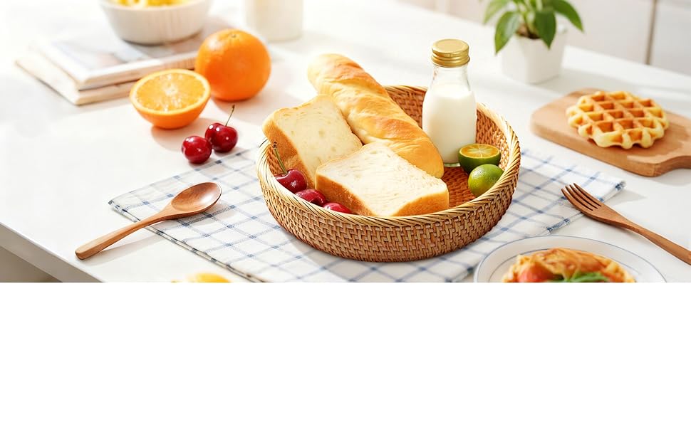 natural rattan bread basket