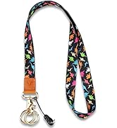 Yiflin Cool Neck Lanyard, Cute Keychain Holder for Women Men, Comfortable Long Strap with 2 Rings