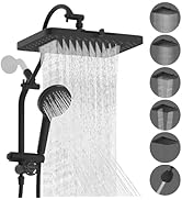 Hibbent Upgraded 13'' Shower Head Combo, High Pressure 5 Spray Rainfall Showerhead, 10 Spray Mode...