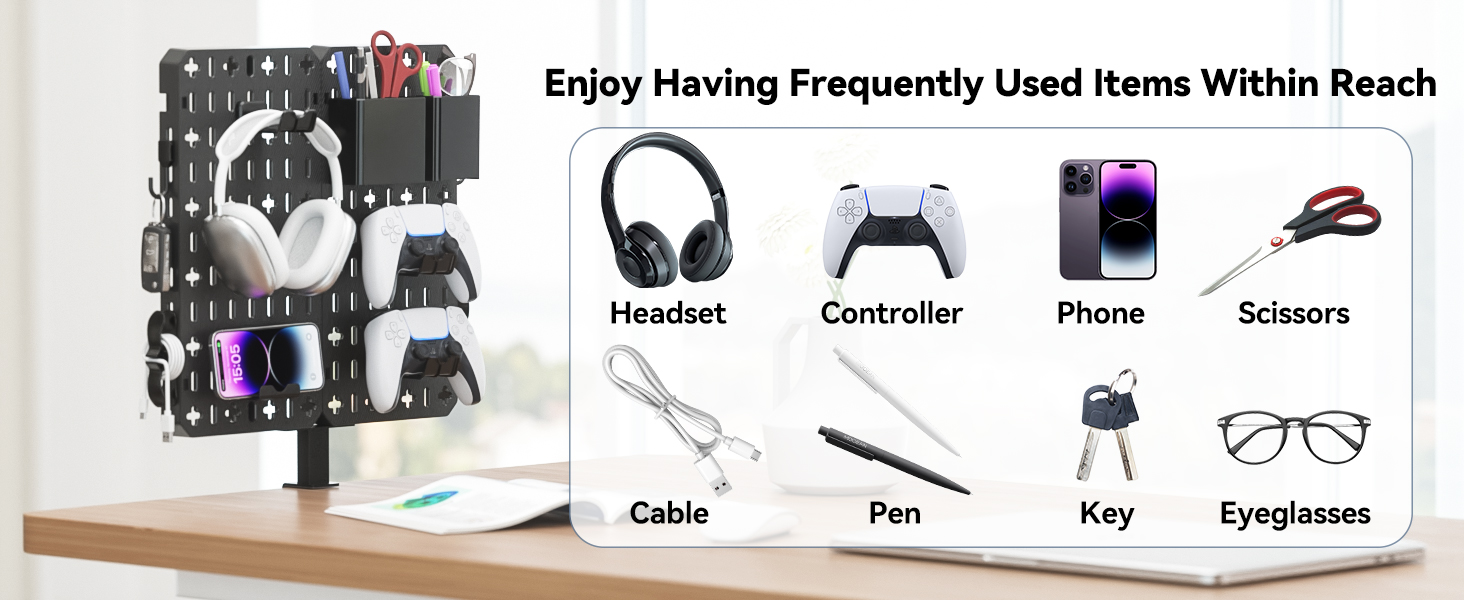 Clamp-on Desk Pegboard