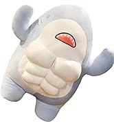 Toddmomy 1PCS Cute 3D Muscle Shark Plush Toy,Soft Stuffed Shark Animal Dolls Kawaii Shark Hugging...