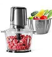 OLIXIS Electric Food Processor, 450W Meat Grinder &amp; Vegetable Chopper with 2 Bowels for Home Use,...