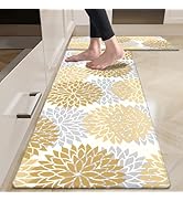 Anti Fatigue Kitchen Rug Sets 2 Piece Non Slip Kitchen Mats for Floor Cushioned Kitchen Rugs...
