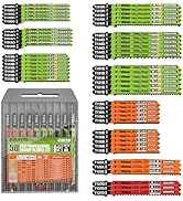 EZUVITA 50-Piece Jigsaw Blades Set with Storage Case–CR-V&amp;HSS Steel, Assorted T-Shank Replacement...