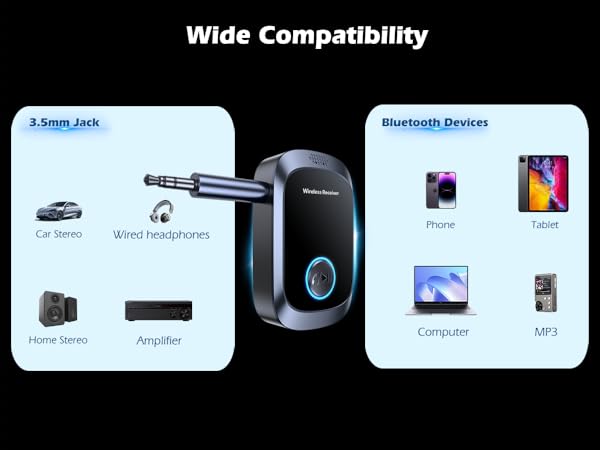 Bluetooth receiver adapter compatible