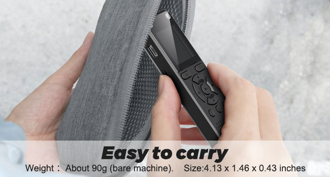 portable voice recorder with large color screen and simple one button control