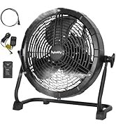hykolity 12" Outdoor Portable Misting Fan, Rechargeable Battery Operated Floor Fan with 15600mAh ...