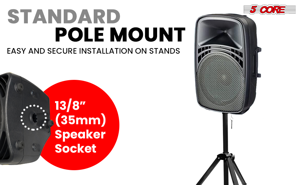 PA Speaker Stands, Professional Heavy-Duty Tripod, Universal PA DJ Tripod Speaker Stand