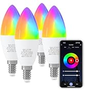 ORALUCE Smart Light Bulb Work with Alexa &amp; Google Home, C37 E12 LED Light Bulb 40W Equivalent, 2....