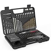 ENERTWIST Drill Bit Set, Drill Bits for Metal, Wood, Masonry-109Pcs Titanium, High Speed Steel Dr...