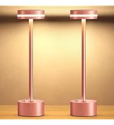 ECOESPTI Cordless Table Lamp, Portable Rechargeable Bedside Lamp, Touch Stepless Dimmable Desk La...