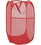 BATTOO Deluxe Strong Mesh Pop up Laundry Hamper Basket with Side Pocket for Laundry Room, Bathroo...