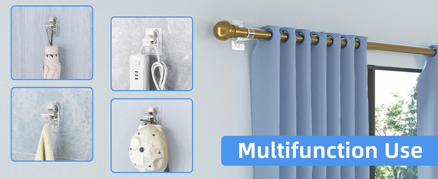 curtain rod holders no drilling