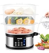 FOHERE Food Steamer for Cooking,13.7QT Vegetable Steamer with Stackable 3 Tiers BPA-Free Baskets,...