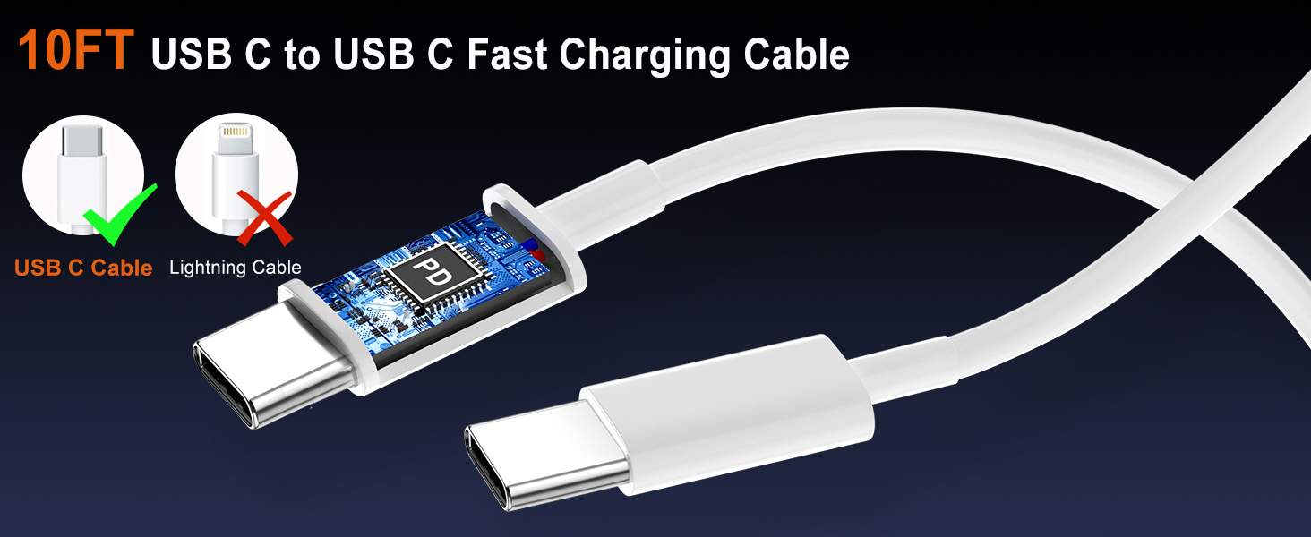 iPhone 15 Charger Fast Charging[MFi Certified], 10FT Long USB C to USB C Fast Charging Cable