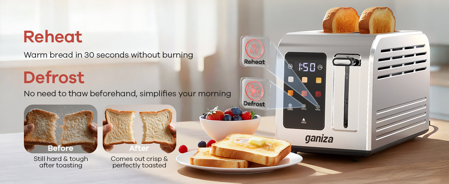 toaster touchscreen defrost reheat