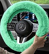 FH Group Doe16 Faux Rabbit Fur Cozy Steering Wheel Cover Ultimate Protection Universal Fit