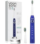 Voom Sonic Pro 5 Series Rechargeable Electronic Toothbrush, Dentist Recommended, Advanced Oral Ca...