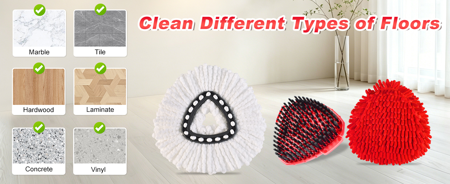 Mop Heads Replacements compatible with O-Cedar EasyWring 1 Tank Spin Mop System