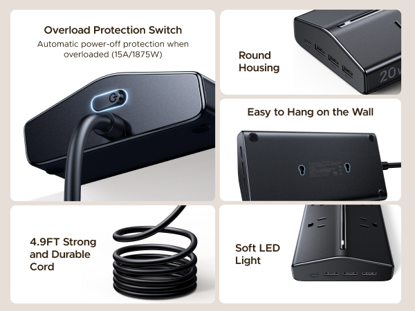 ugreen power strip with usb port