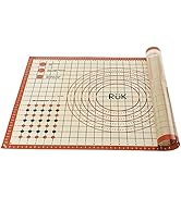 Silicone Pastry Mat with Measurements, RUK Large Thick Non Stick Silicone Baking Fondant Mat Coun...