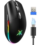 TECKNET Wireless Gaming Mouse Rechargeable - 8000 DPI, Long-Lasting 100Hrs Battery, RGB Backlit, ...