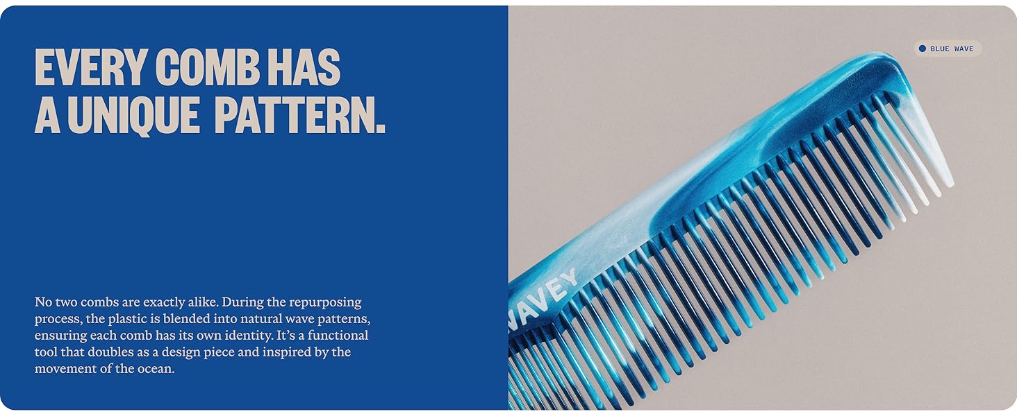 Wavey Combs made from recycled ocean bound plastic