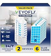 VEYOFLY Fruit Fly Traps for Indoors, Fly Trap Indoor, (2 Device + 6 Refills) Fly Catcher Indoor, ...