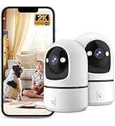 2K Indoor Security Camera, 360° WiFi Cameras for Home Security, Baby/Pet Camera with Phone App, O...