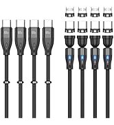 Magnetic Charging Cable (4 Pack, 3+3+6+6ft) 7Pin PD 60W USB C to USB Type C/Micro USB Fast Chargi...