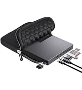 ROOFULL External CD DVD Drive for Laptop 8-in-1 USB 3.0 &amp; USB-C DVD Player CD-ROM/RW Disc Reader ...