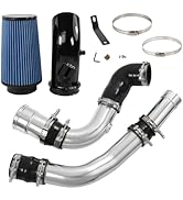 4" Cold Air Intake Pipe Kit &amp; Max Flow Hot Cold Side Intercooler Pipe Boot Kit Replacement For Fo...