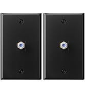 VCE 3GHz Coax Wall Plate UL-Listed, 1-Port Coaxial Cable Wall Plate with Nickel-Plated F-Type Key...