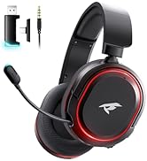 Picun G2 Wireless Gaming Headset, Over-Ear 7.1 Virtual Surround Sound, 2.4GHz/Bluetooth 5.4/Wired...
