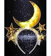 DRESBE Light Up Headband LED Star Moon Headbands Glow Party Hair Accessories for Women (Yellow Li...