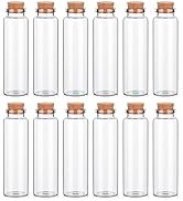 TOBWOLF 12PCS 50ml / 1.7oz Glass Spice Bottles, Silica Glass Seasoning Jars with Cork, Empty Spic...